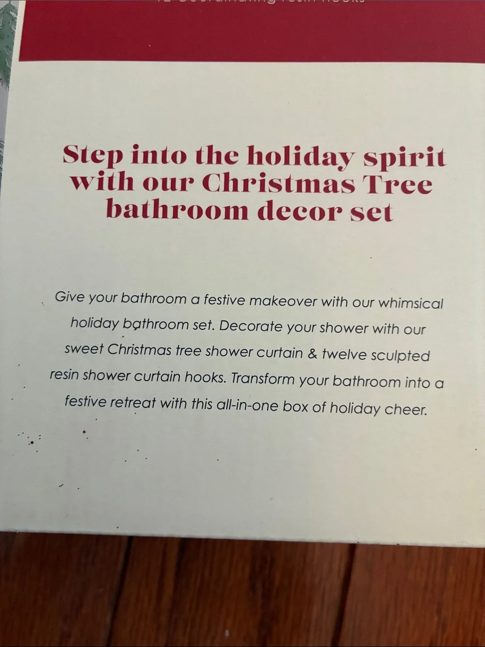 NWT Holiday Christmas Tree Shower Curtain Set - Green